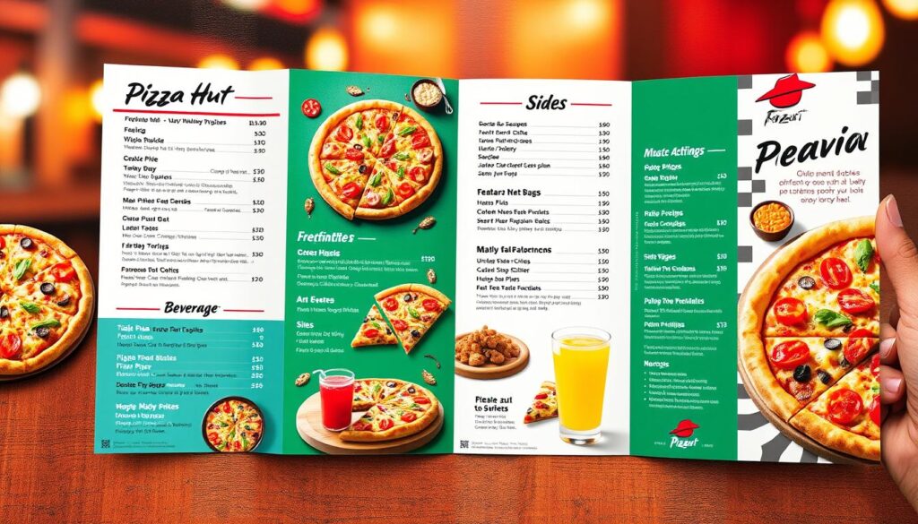 Pizza Hut menu card