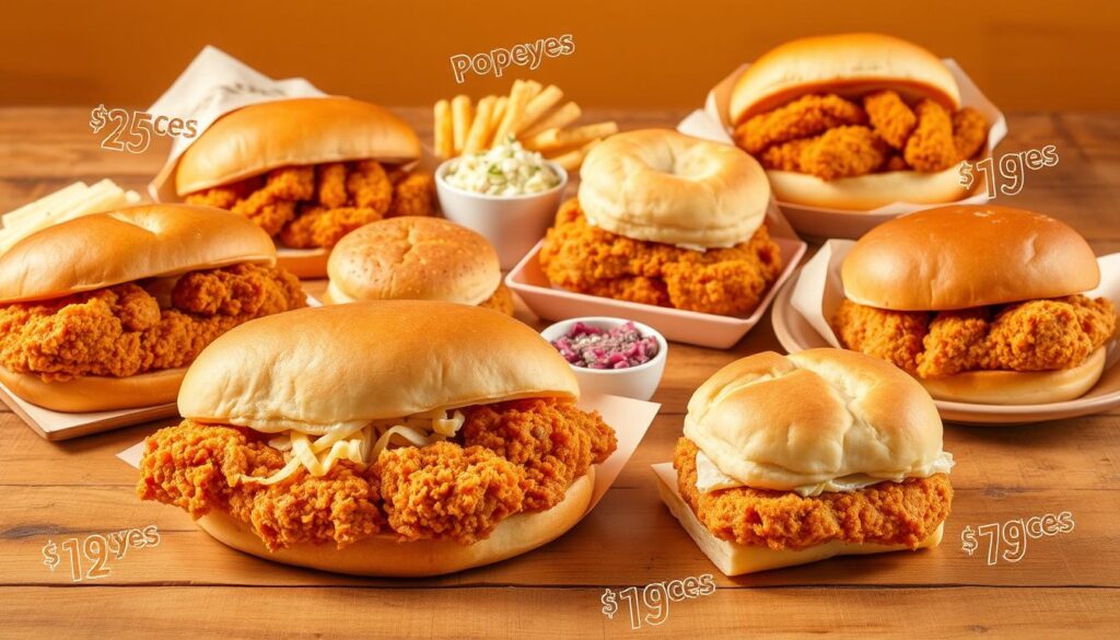 Popeyes sandwich meal prices