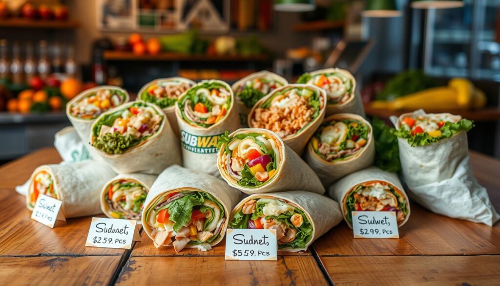 Subway wraps menu with prices