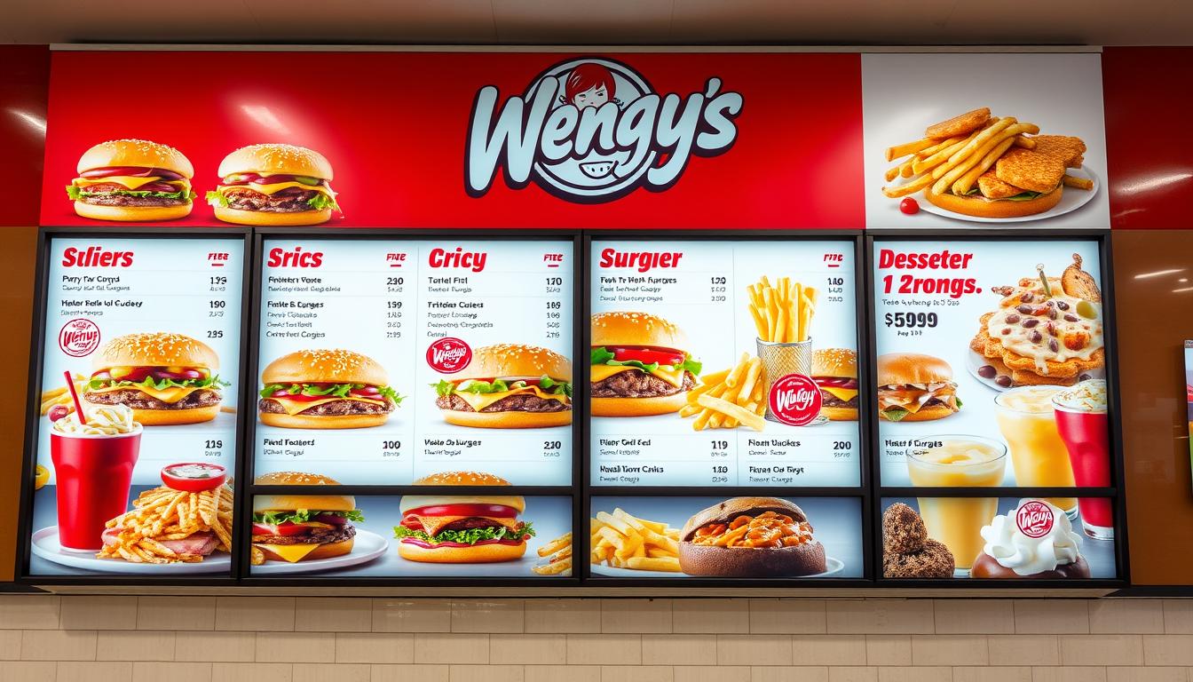 Wendy's Hamburgers Menu With Prices